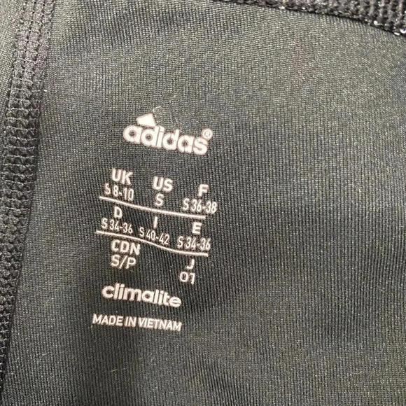 Adidas Climalite Black Leggings Women's Cropped Stretch Yoga Pants Mesh - Picture 6 of 6